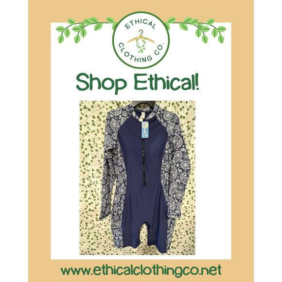 Halcurt Paisley Print One-piece Long Sleeve Swimsuit - Picture 1 of 5